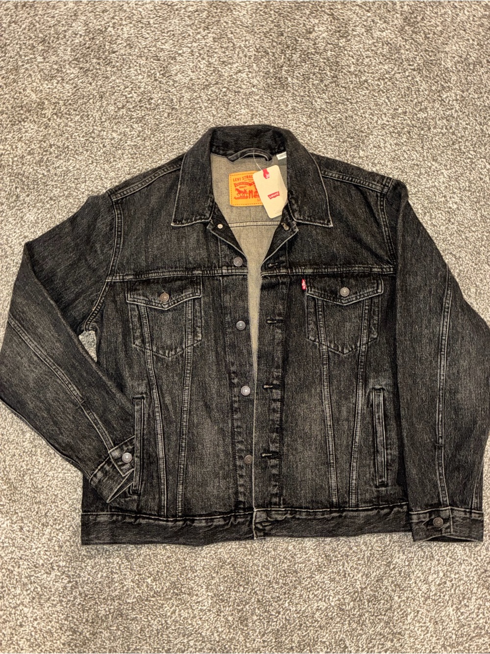 Levi's Black Washed Denim Trucker Jacket